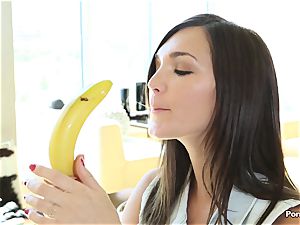 Holly Michaels taunts her stud with fruit