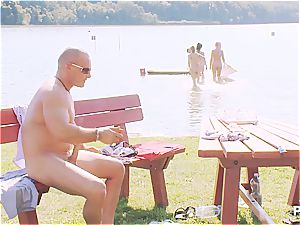 successful man having a supreme time at the lake pt 3